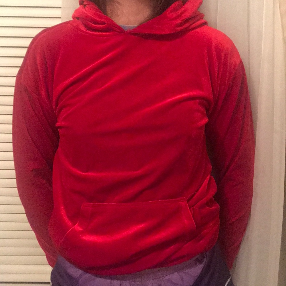 Red velvet hoodie